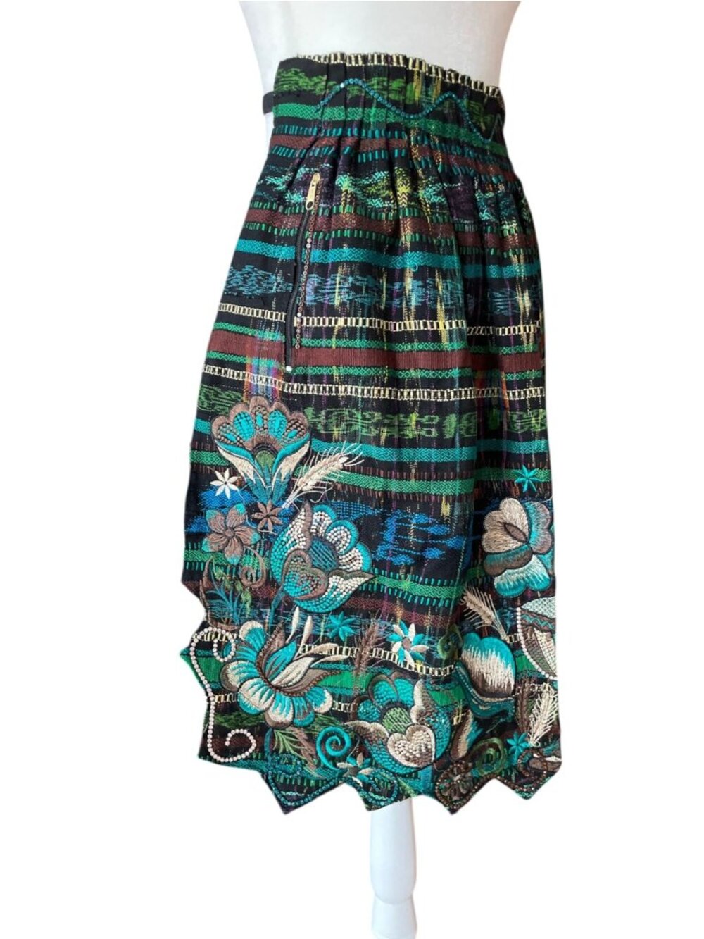 Vintage Guatemalan Hand Woven Half Apron Delantal Intricate Butterfly Floral Emb - Picture 2 of 15